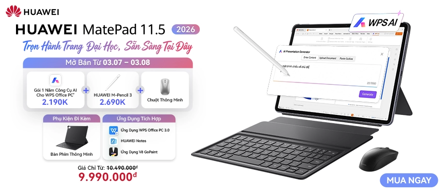 HUAWEI MATEPAD 11.5 2026 Ưu đãi mở bán
